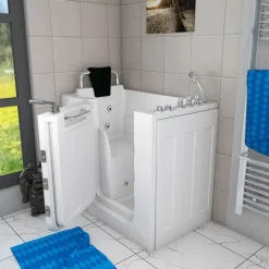 Sitzwanne Whirlpool Badewanne Tür S08WP-TH-A-L 68x110cm
