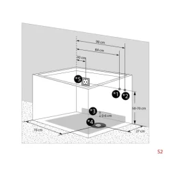 Sitzwanne Whirlpool Badewanne Tür S08WP-TH-C-L 110x68cm