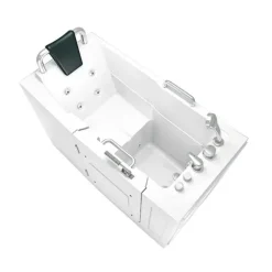 Sitzwanne Whirlpool Badewanne mit Tür S07WP-A-L 140x76cm