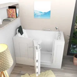 Sitzwanne Whirlpool Badewanne mit Tür S07WP-A-L 140x76cm
