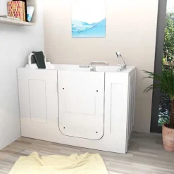 Sitzwanne Whirlpool Badewanne mit Tür S07WP-A-L 140x76cm