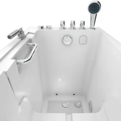 Sitzwanne Whirlpool Badewanne Tür S08WP-TH-B-R 110x68cm