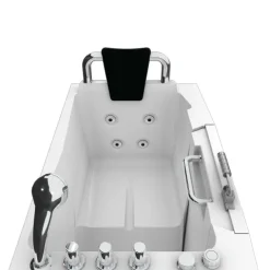 Sitzwanne Whirlpool Badewanne Tür S08WP-TH-B-R 110x68cm