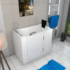 Sitzwanne Whirlpool Badewanne Tür S08WP-TH-B-R 110x68cm