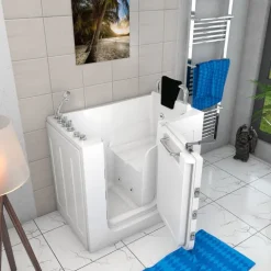 Sitzwanne Whirlpool Badewanne Tür S08WP-TH-B-R 110x68cm