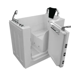 Sitzwanne Whirlpool Badewanne Tür S08WP-TH-B-R 110x68cm
