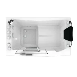 Sitzwanne Whirlpool Badewanne Tür S08WP-TH-B-R 110x68cm