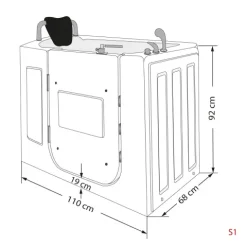 Sitzwanne Whirlpool Badewanne Tür S08WP-TH-B-L 110x68cm