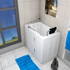 Sitzwanne Whirlpool Badewanne Tür S08WP-TH-A-R 68x110cm