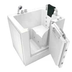 Sitzwanne Whirlpool Badewanne mit Tür S02WP-B-R 100x78cm
