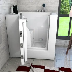 Sitzwanne Whirlpool Wanne mit Tür S02WP-TH-A-L 78x100cm