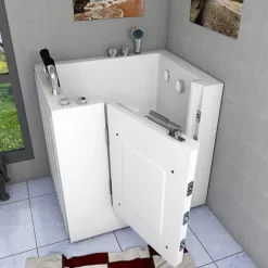 Sitzwanne Whirlpool Wanne mit Tür S02WP-TH-C-R 100x78cm
