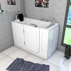 Sitzwanne Whirlpool Wanne mit Tür S07WP-TH-A-L 140x76cm