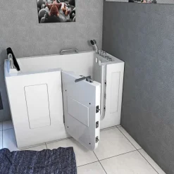 Sitzwanne Whirlpool Wanne mit Tür S07WP-TH-C-L 140x76cm