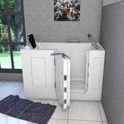 Sitzwanne Whirlpool Wanne mit Tür S07WP-TH-C-L 140x76cm