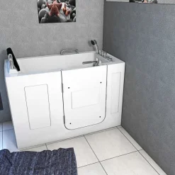 Sitzwanne Whirlpool Wanne mit Tür S07WP-TH-C-L 140x76cm