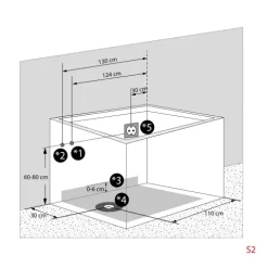 Sitzwanne Whirlpool Wanne mit Tür S07WP-TH-C-R 140x76cm