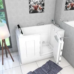 Sitzwanne Whirlpool Wanne mit Tür S07WP-TH-C-R 140x76cm