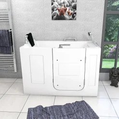 Sitzwanne Whirlpool Wanne mit Tür S07WP-TH-B-R 140x76cm