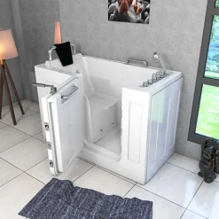 Sitzwanne Whirlpool Wanne mit Tür S07WP-TH-B-L 140x76cm