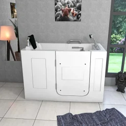 Sitzwanne Whirlpool Wanne mit Tür S07WP-TH-B-L 140x76cm