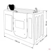 Sitzwanne Whirlpool Wanne mit Tür S07WP-TH-A-R 140x76cm
