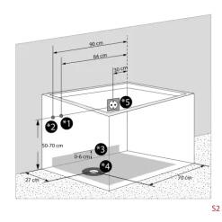 Sitzwanne Whirlpool Wanne mit Tür S02WP-TH-B-R 100x78cm