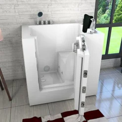Sitzwanne Whirlpool Wanne mit Tür S02WP-TH-B-R 100x78cm