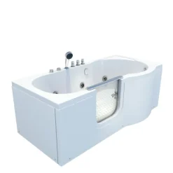 Sitzwanne Whirlpool Badewanne mit Tür S12-TH-WP-L 170x85cm