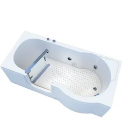 Sitzwanne Whirlpool Badewanne mit Tür S12-WP-L 170x85cm