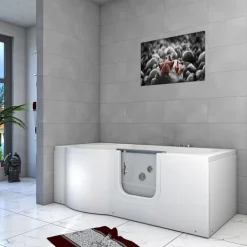 Sitzwanne Whirlpool Badewanne mit Tür S12-WP-R 85x170cm