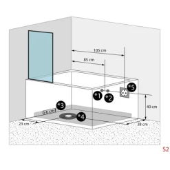 Sitzwanne Whirlpool Badewanne Tür S12-EH-WP-R 85x170 cm