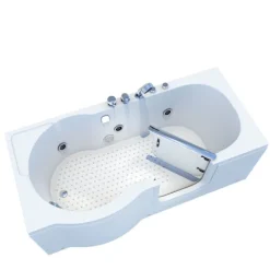 Sitzwanne Whirlpool Badewanne Tür S12-EH-WP-R 85x170 cm