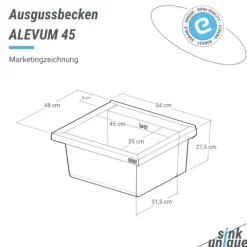 SOLIDUM 90 Edelstahl Ausgussbecken