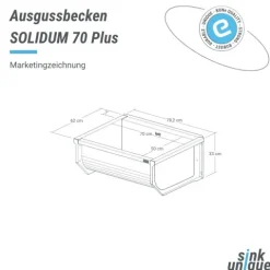 SOLIDUM 70 Plus Edelstahl Ausgussbecken