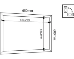 Spiegel Cordia BRW LINE 65 x 60 cm schwarz
