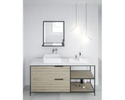 Spiegel Cordia BRW SHELF LINE 65 x 40 cm mit Ablage schwarz