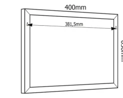 Spiegel Cordia BRW SHELF LINE 65 x 40 cm mit Ablage schwarz