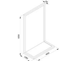 Spiegel Cordia BRW SHELF LINE 65 x 40 cm mit Ablage schwarz