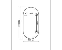 Spiegel Cordia OVAL LINE 50 x 100 cm schwarz