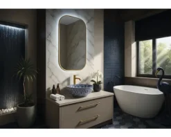 Spiegel Cordia RETRO LINE BACKLIGHT 60 x 100 cm gold IP 44