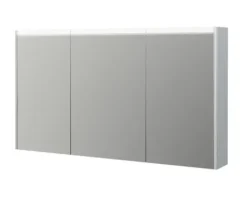 Spiegelschrank Baden Haus 120 x 15 x 67 cm weiß hochglanz 3-türig LED IP 44