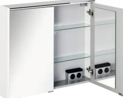Spiegelschrank FACKELMANN Denver 80 x 16 x 68,5 cm weiß 2-türig LED IP 20
