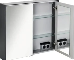 Spiegelschrank FACKELMANN Denver 80 x 16 x 68,5 cm anthrazit 2-türig LED IP 20
