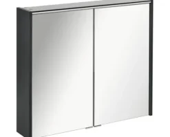 Spiegelschrank FACKELMANN Denver 80 x 16 x 68,5 cm anthrazit 2-türig LED IP 20