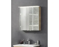 Spiegelschrank FACKELMANN B.perfekt 60 x 15 x 69 cm ast-eiche 2-türig LED