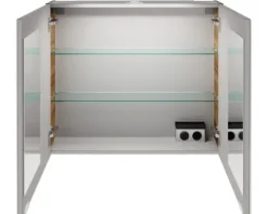 Spiegelschrank FACKELMANN B.Brillant 80 x 15,1 x 68 cm ast-eiche 2-türig LED IP 20