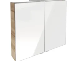 Spiegelschrank FACKELMANN B.Brillant 80 x 15,1 x 68 cm ast-eiche 2-türig LED IP 20