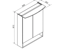 Spiegelschrank FACKELMANN 60 x 23.1 x 80.9 cm weiß 2-türig LED