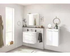 Spiegelschrank FACKELMANN Verona 80 x 16 x 68,3 cm weiß 2-türig LED IP 20